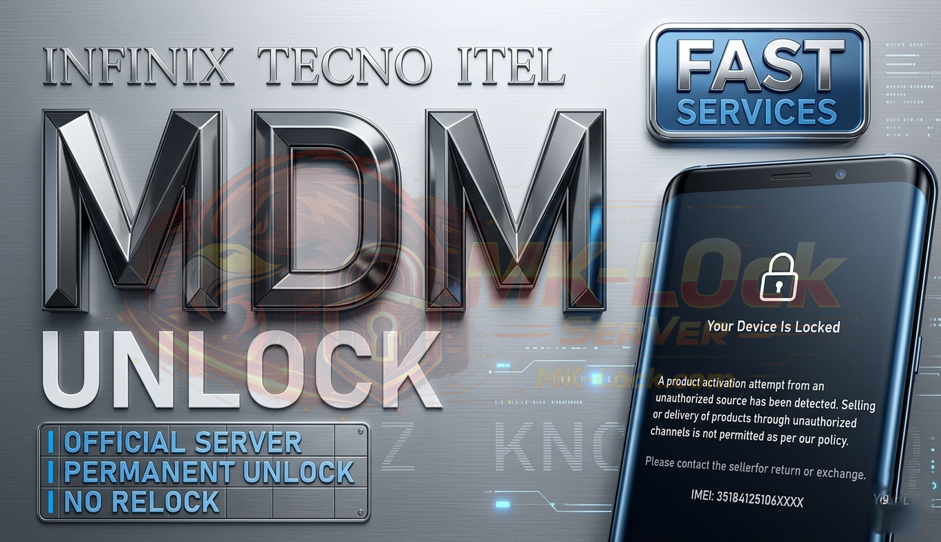 TECNO, INFINIX MDM UNLOCK Official BY IMEI + Lock Screen Pic ( 1-72 hrs) ✅ ☑️Supplier 2